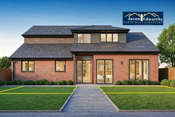 Home extension focusing on boundary line Tewkesbury
